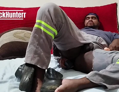 With My Torn Uniform Masturbating and Cumming in the Boot