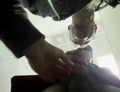 The Teacher's Thick Sucks in a Public Toilet. Slaps for a Student