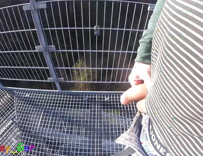 I'm Edit on My Foreskin Cock Outside on a Very Public Observation Tower by a River.