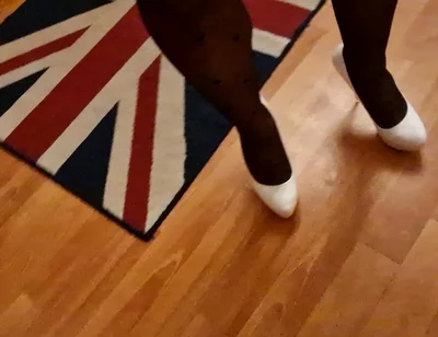 Sexy Trio of High Heels, I Secretly Walk in Their Pantyhose and Play with the Heels