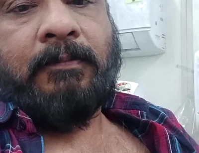 Shy Stepfather Showing His Boobs on Video Call