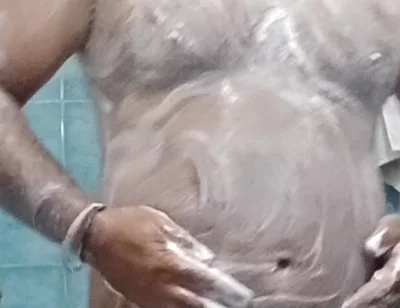 Indian Nude Daddy Enjoying a Hot Shower and Showing off His Wet Body