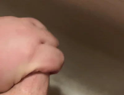 Jerking off a Small Cock in the Bathroom and Cumming