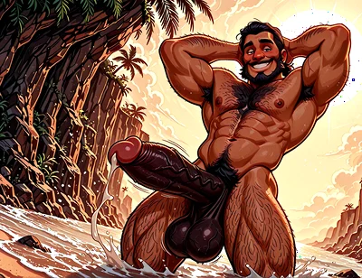 Beach Hunks Showing Erections