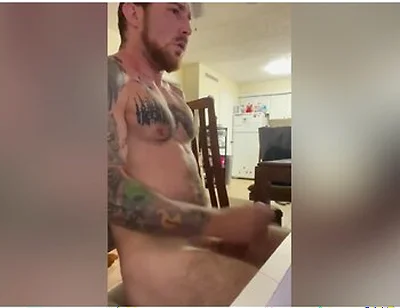 Big Load At The End Solo Tattoo Muscular Guy Masturbation