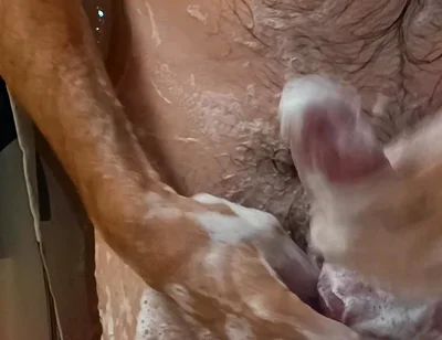 Hot Dilf Shower Big Uncut Cock Wanking and Cumming - Rockard Daddy