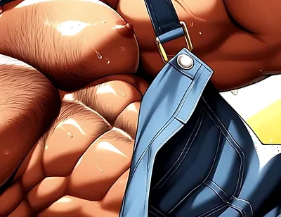 Hot Hunks Teasing Outdoors Made with Ai