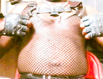 Fishnet Bodysuit & Leather Harness Titplay BBC Verbal Heavy Cum Scenes