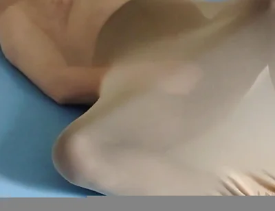 Hot Nylon Encasement in Black Pantyhose