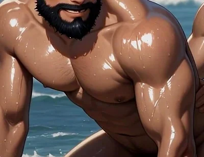 Short Ai Video Bearded Beach Boys Cocks