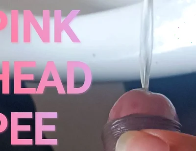 Pink Head Dick College Boy Peeing in Urinal