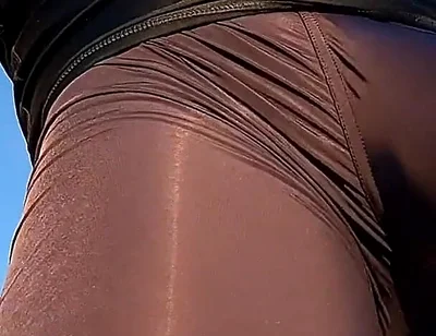 Fitness Instructor in Tight Spandex Gets Erect While Stretching (precum)