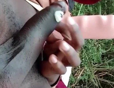 Outdoor playing with my dick and my huge dildo until cumshot