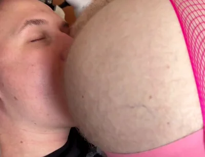 My pretty femboy in fishnets throatfucked like a champ