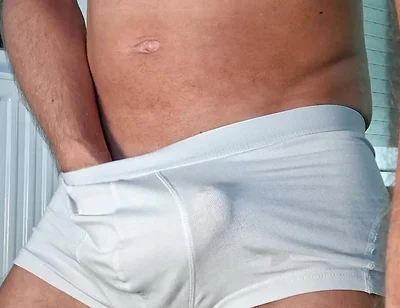 I Masturbate in My White Boxers and Take Out My Big Cock