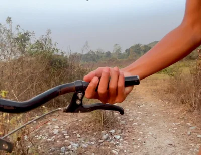 Nude Desi Boy Riding a Bicycle in the Open Outdoors.
