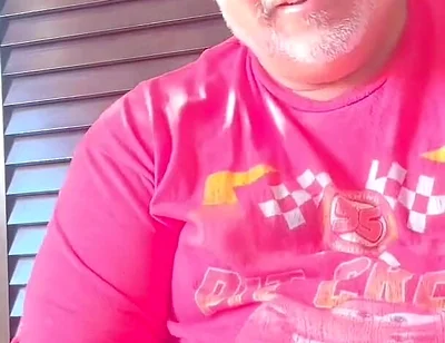 Big Belly on Belgium Grandfather Has Huge Mushroom Head and Has Large Sprays of Juice