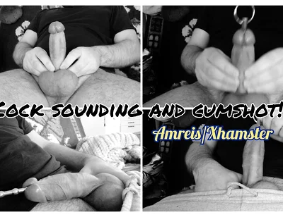 Cock Sounding. Powerful Orgasm and Sperm on the Balls.