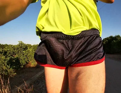 Tight Shiny Sport Shorts Bulging Routine (freeballing Outdoors)