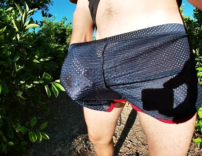 Cumming in My Sport Shorts Outdoors