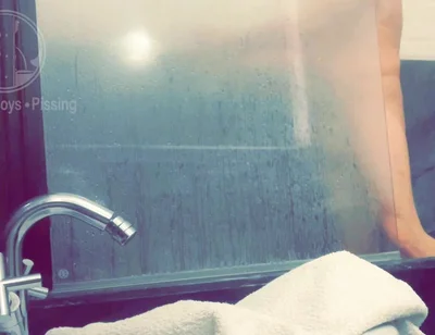 Pale White Skin Redhead Flatmate Caught Pissing in the Shower