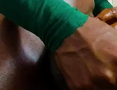 Horny Muscular Dude Splashed Out Cum in His Room