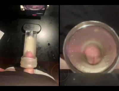 Pissing in a Fleshlight Helped by a Friend POV