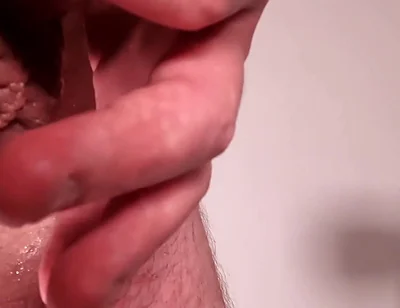 A Bear's Post Fuck Limp & Uncut Cock with a Drop of Cum on the Foreskin