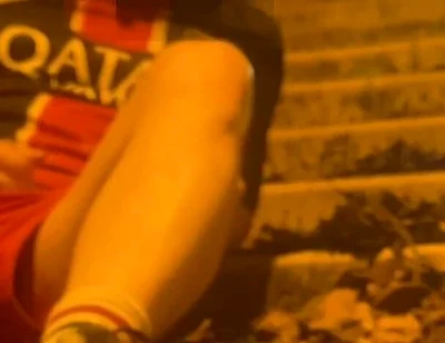 Amateur Boy in Football Gear Caught Wetting Himself in the Street