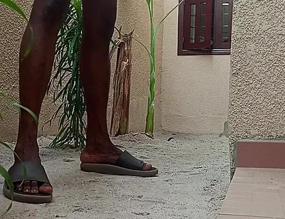 Wanking Myself up in the Back Yard