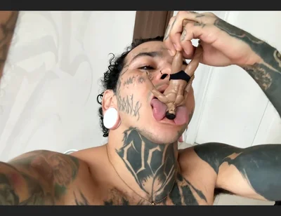 The Little Human Enjoys Being on the Giant's Cock and Is Then Devoured.