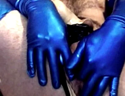 Latex Masked Sub in Stockings Fucks Its Ass with Huge Dildo