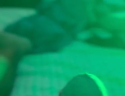 Watching Porn and Pulling the Tip or My Dick with Colored Lights