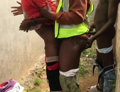 My Step Dad and His Friend Fuck Me Behind a Fenced Wall of House