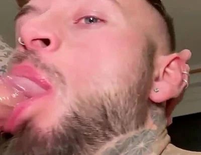 Sloppy Blowjob on Thick Uncut Cock
