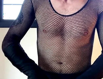 Dom Devil Demon Femboy in Latex and Stockings Loads Wit Big Dick