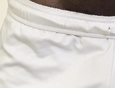 I Am Just Exercising Home in My White Box Shorts Commando of Course