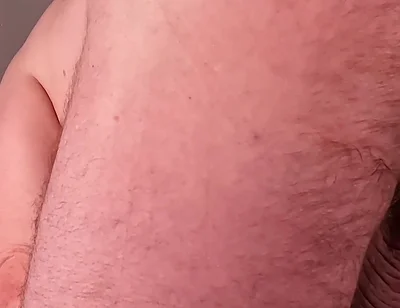 Bear Morning Stretch From Behind to Expose Big Balls, Cock and Asshole