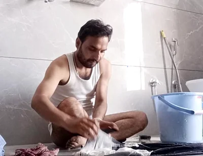 Indian Hot Man Enjoy Shower and Masterbation