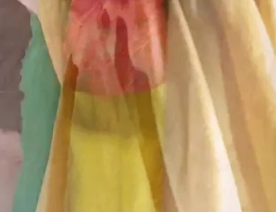 Red Lacy Panties Under Yellow Skirt