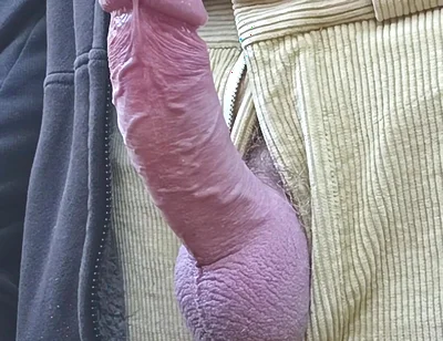 Big Uncut Cock Creamy Cum Outdoor Edging Wearing Cords
