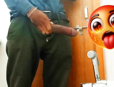 Today in the Office Toilet, I Spit on My Cock, Masturbated and Ejaculated