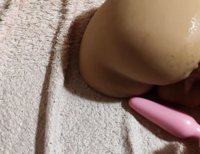 Spitting and Fucking an Anal Toy with Dildos with Pleasurable Moaning
