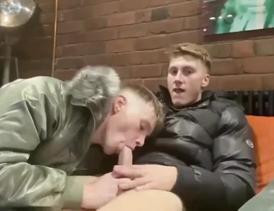Scally boys cock sucking puffer jackets