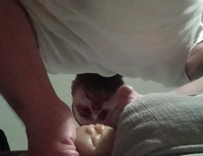 White Cock Fucks a Pocket Pussy Creampie