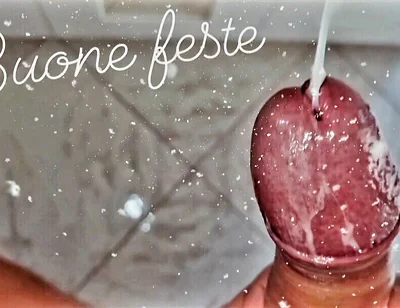 At Home Alone Home Alone - Christmas Cumshot with a Huge Cock