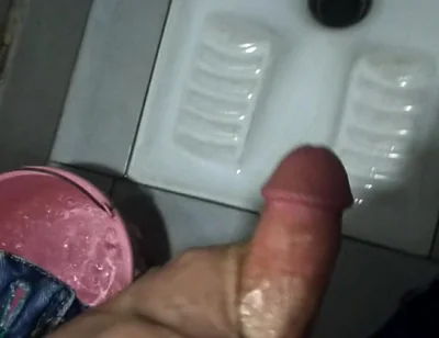 Masturbation and Ejaculation in the Bathroom