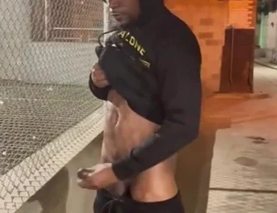 Outdoor Cumshot Stroking My Big Black Cock