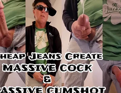 Sixxbig Cheap Jeans Create Massive Cock & Massive Cumshot