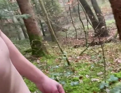 Running in the Forest and Stripping Completely Naked
